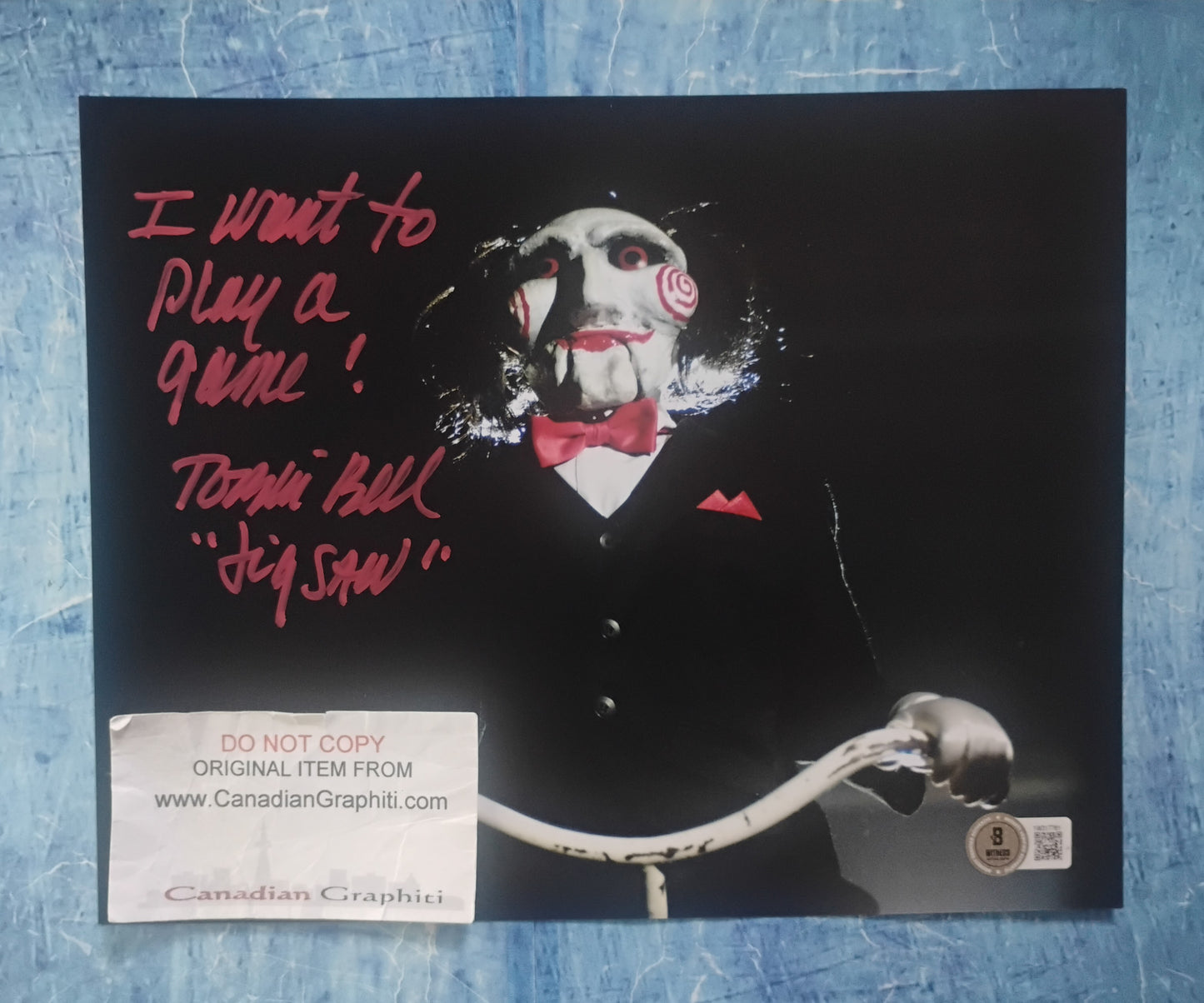 Tobin Bell Hand Signed Autograph 8x10 Photo BAS COA Saw