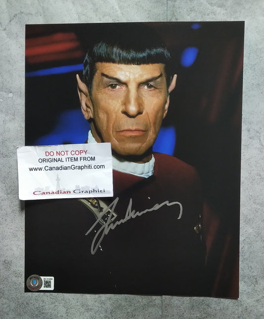 Leonard Nimoy Hand Signed Autograph 8x10 Photo BAS COA Star Trek