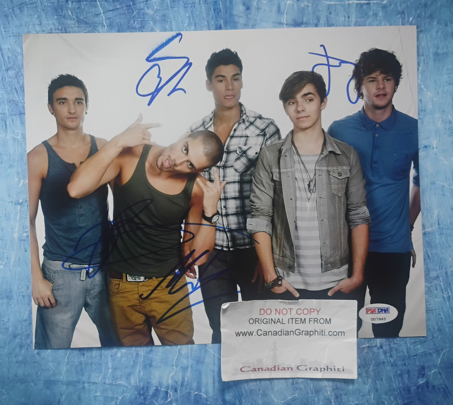 The Wanted Hand Signed Autograph 8x10 Photo PSA COA Tom Parker, Max George, Siva Kaneswaran & Jay McGuiness