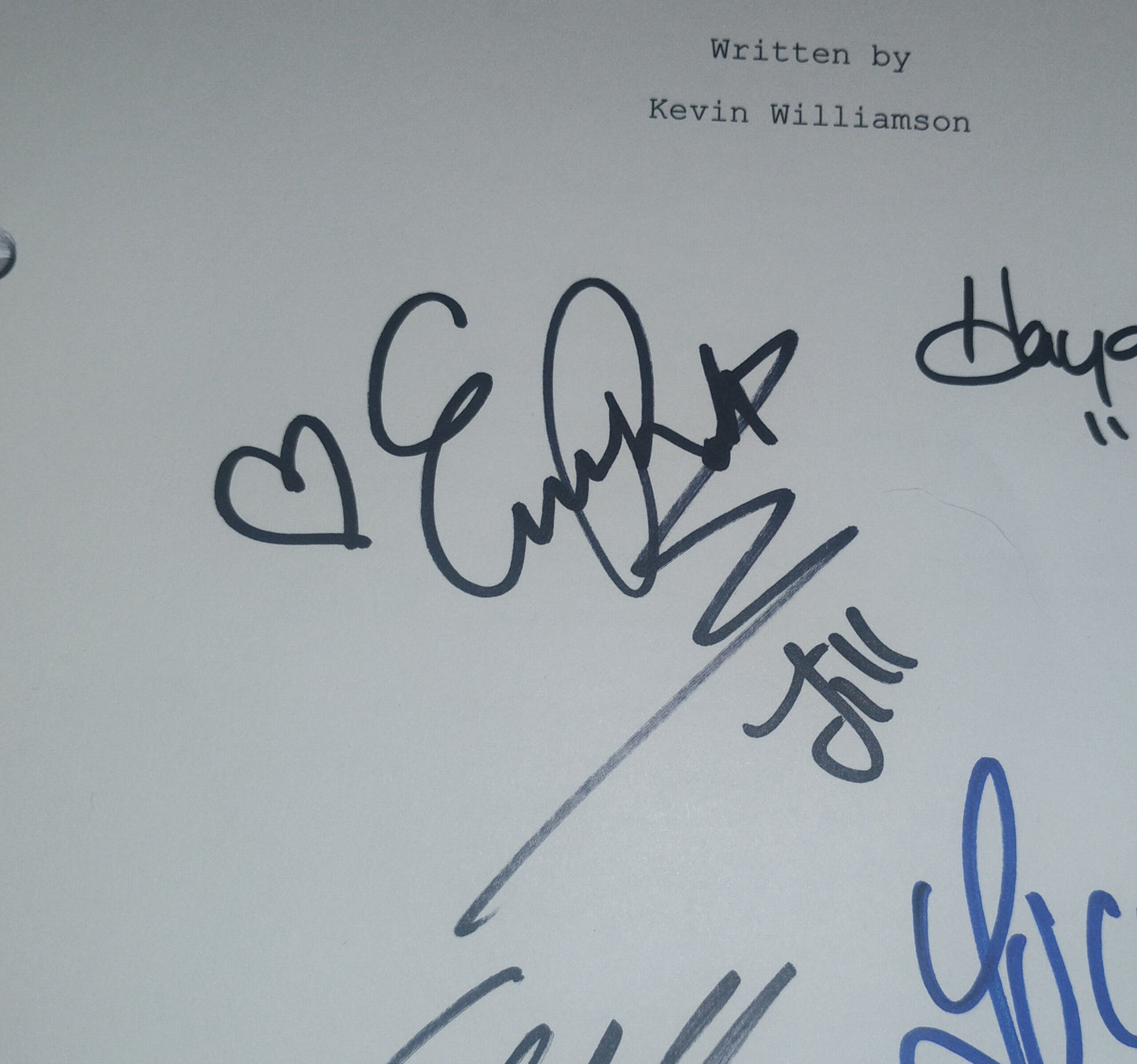 Scream 4 Hand Signed Autograph Script COA Neve Campbell, Emma Roberts, Hayden Panettiere & Lucy Hale
