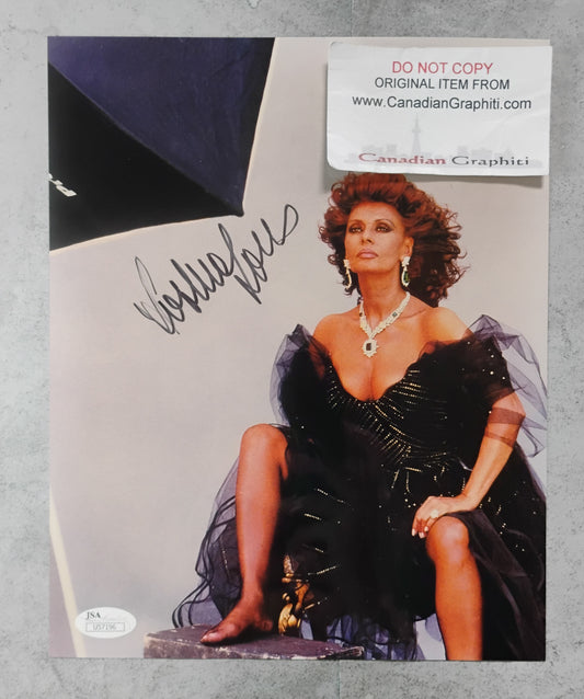 Sophia Loren Hand Signed Autograph 8x10 Photo JSA COA