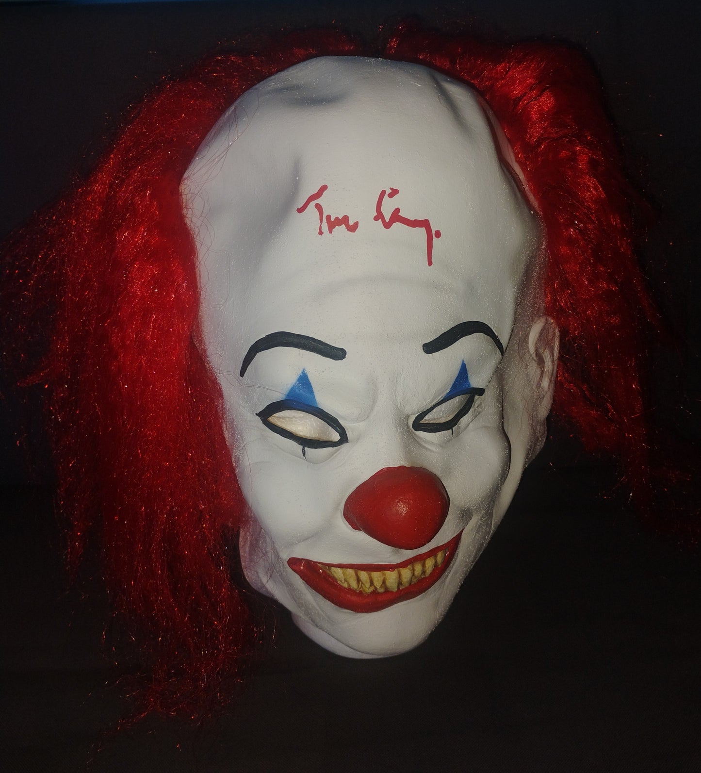 Tim Curry Hand Signed Autograph Pennywise Mask JSA COA