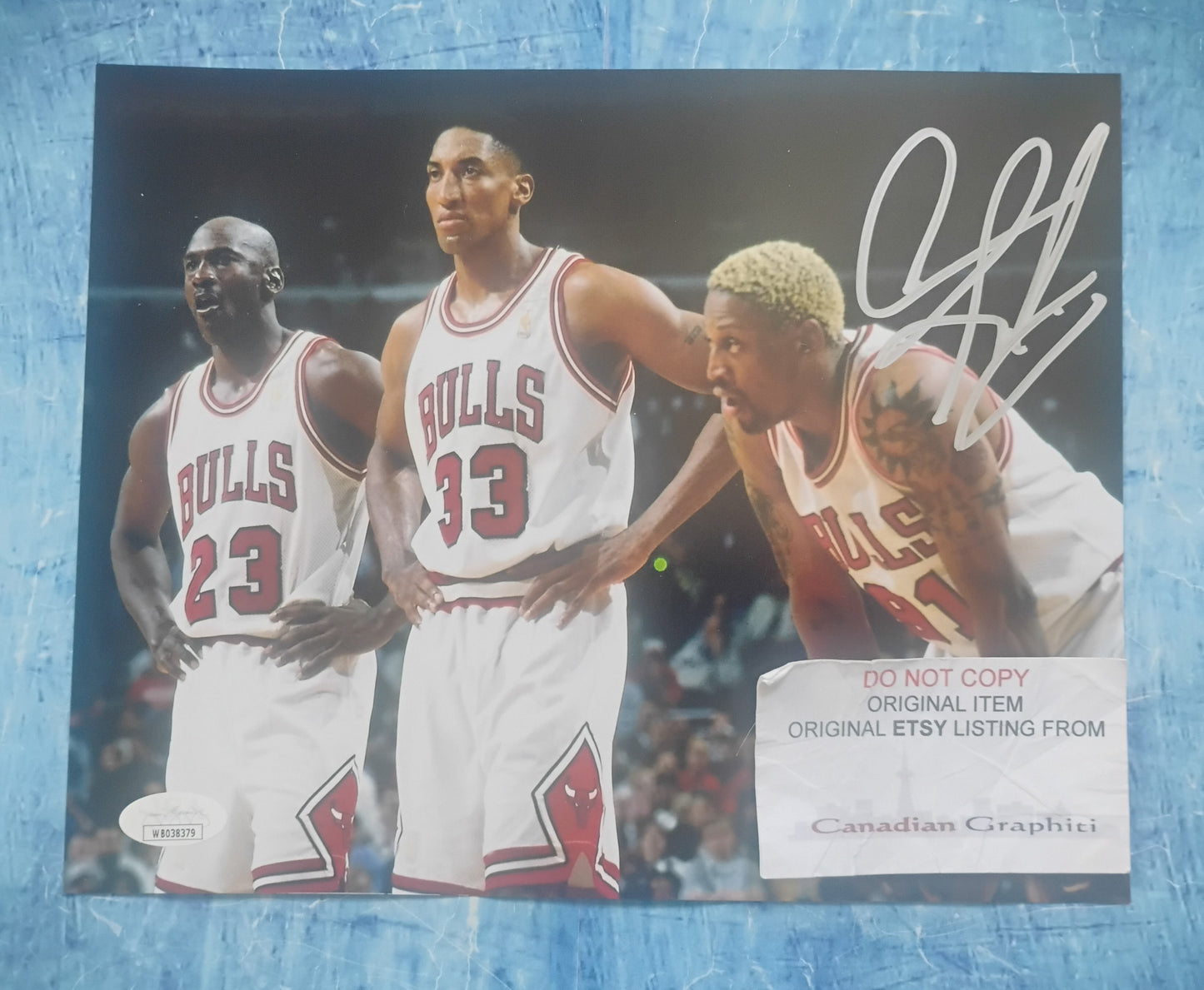 Denis Rodman Hand Signed Autograph 8x10 Photo JSA COA