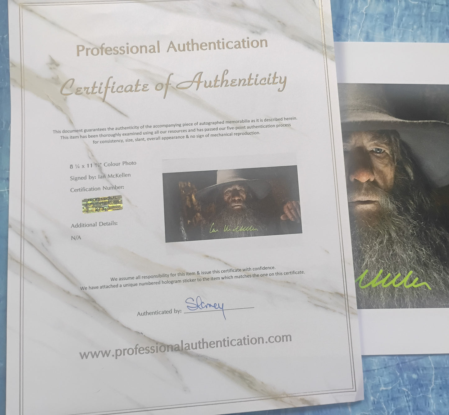 Ian McKellen Hand Signed Autograph Photo COA Lord Of The Rings