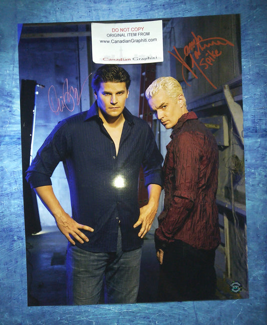 David Boreanaz & James Marsters Hand Signed Autograph 11x14 Photo COA