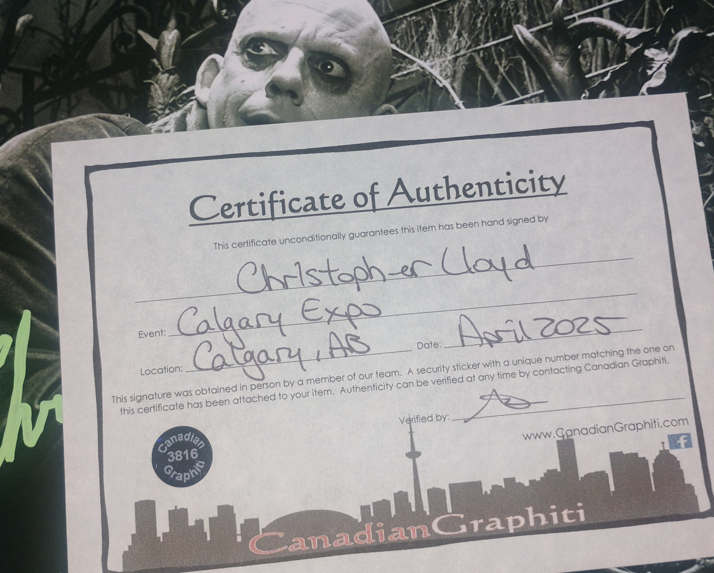 Christopher Lloyd Hand Signed Autograph 8x10 Photo COA Addams Family