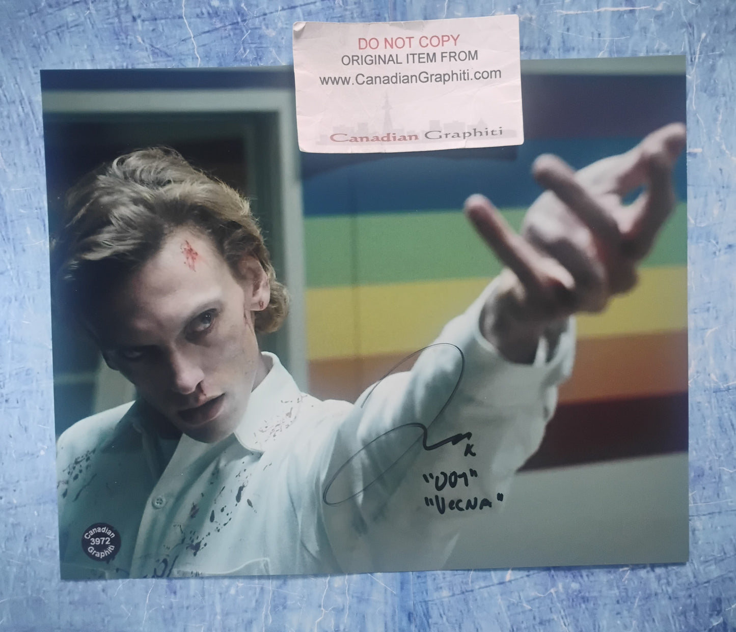 Jamie Campbell Bower Hand Signed Autograph 8x10 Photo COA Stranger Things