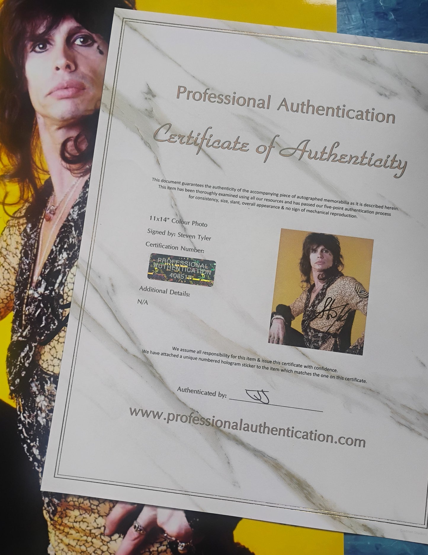 Steven Tyler Hand Signed Autograph 11x14 Photo COA Aerosmith