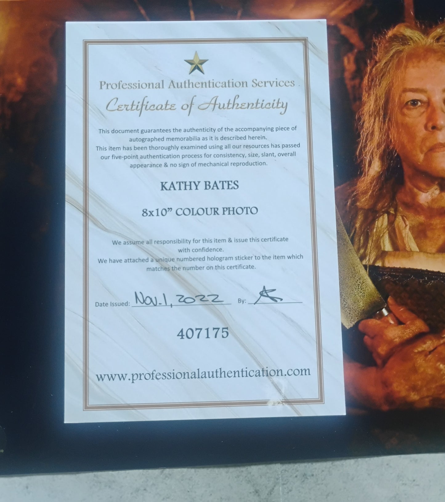Kathy Bates Hand Signed Autograph 8x10 Photo COA American Horror Story