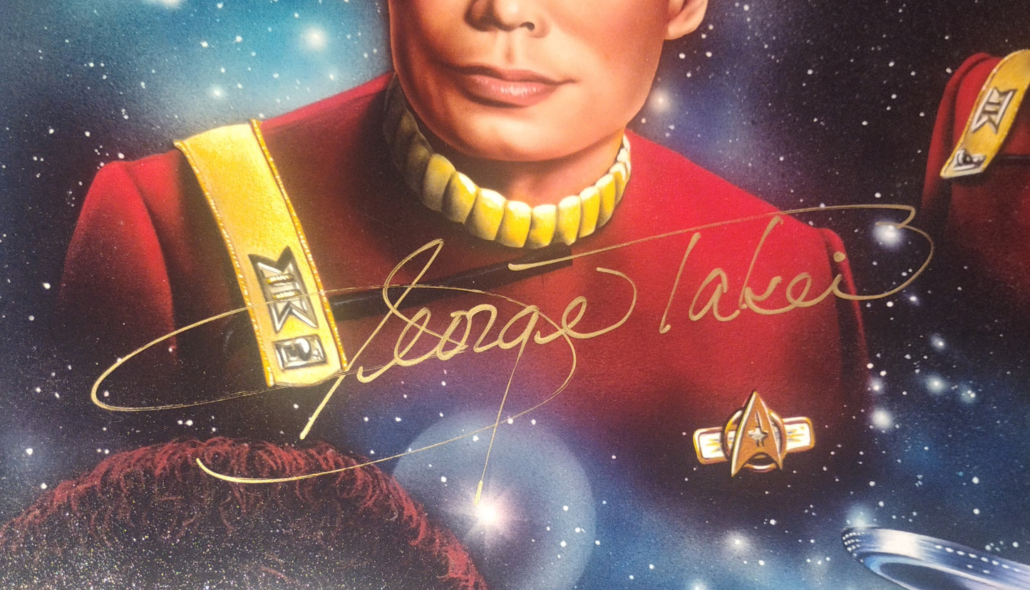 Star Trek Cast Signed 11x14 Photo JSA COA Nichelle Nichols, George Takei, James Doohan & Walter Koenig
