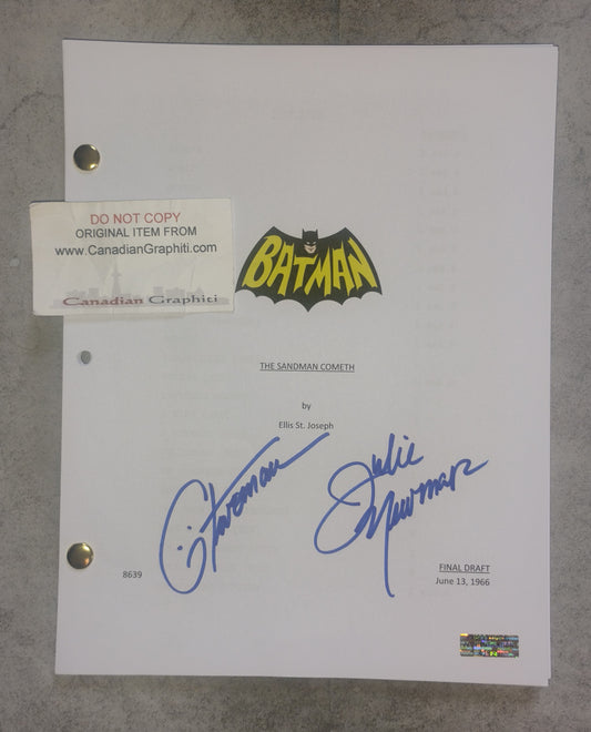 Julie Newmar Hand Signed Autograph Batman Script COA