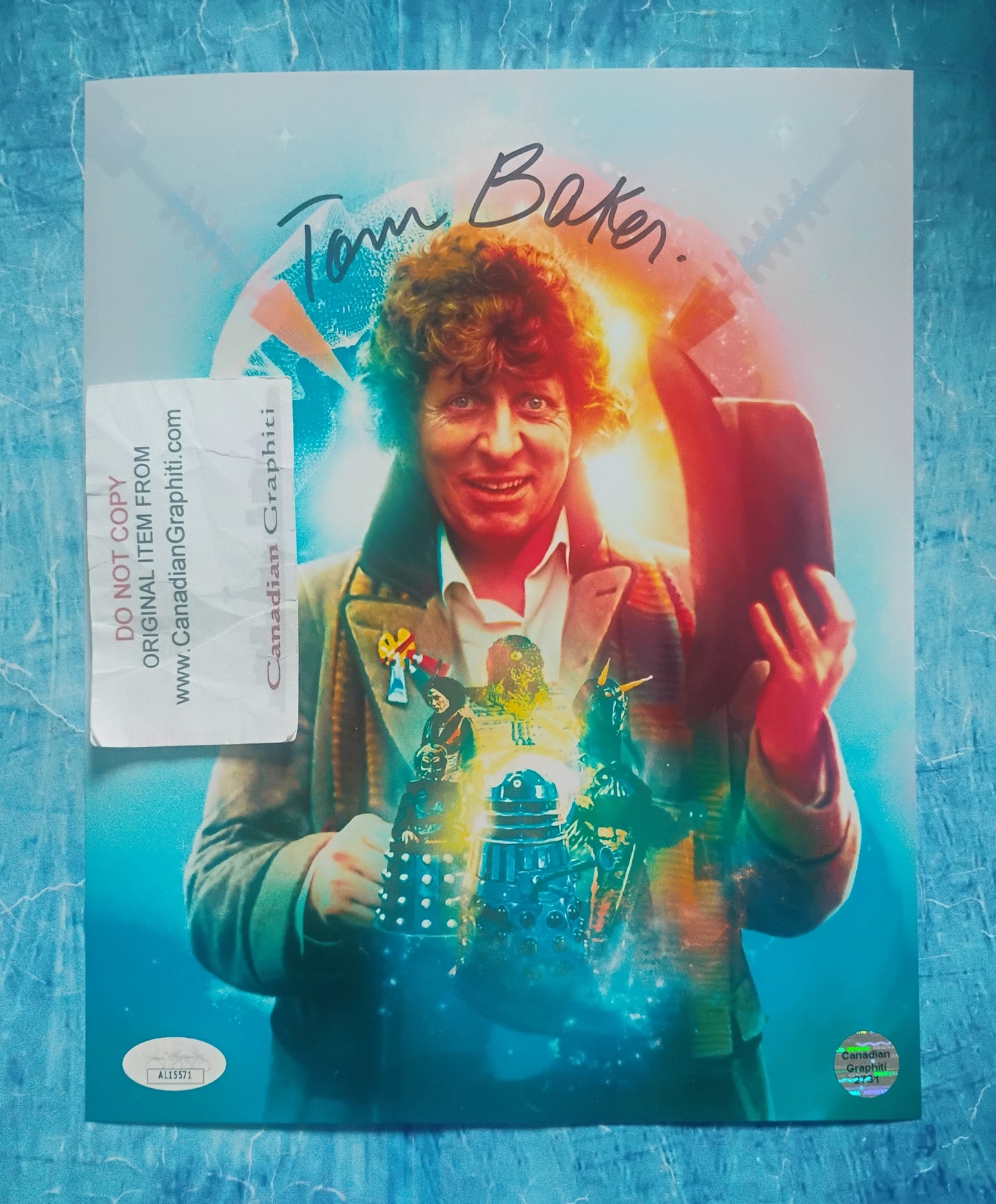 Tom Baker Hand Signed Autograph 8x10 Photo JSA COA Doctor Who