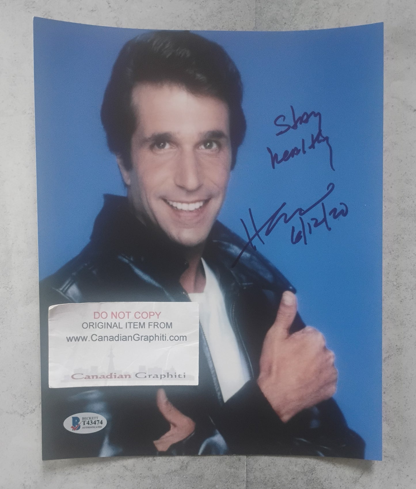 Henry Winkler Hand Signed Autograph 8x10 Photo BAS COA Happy Days