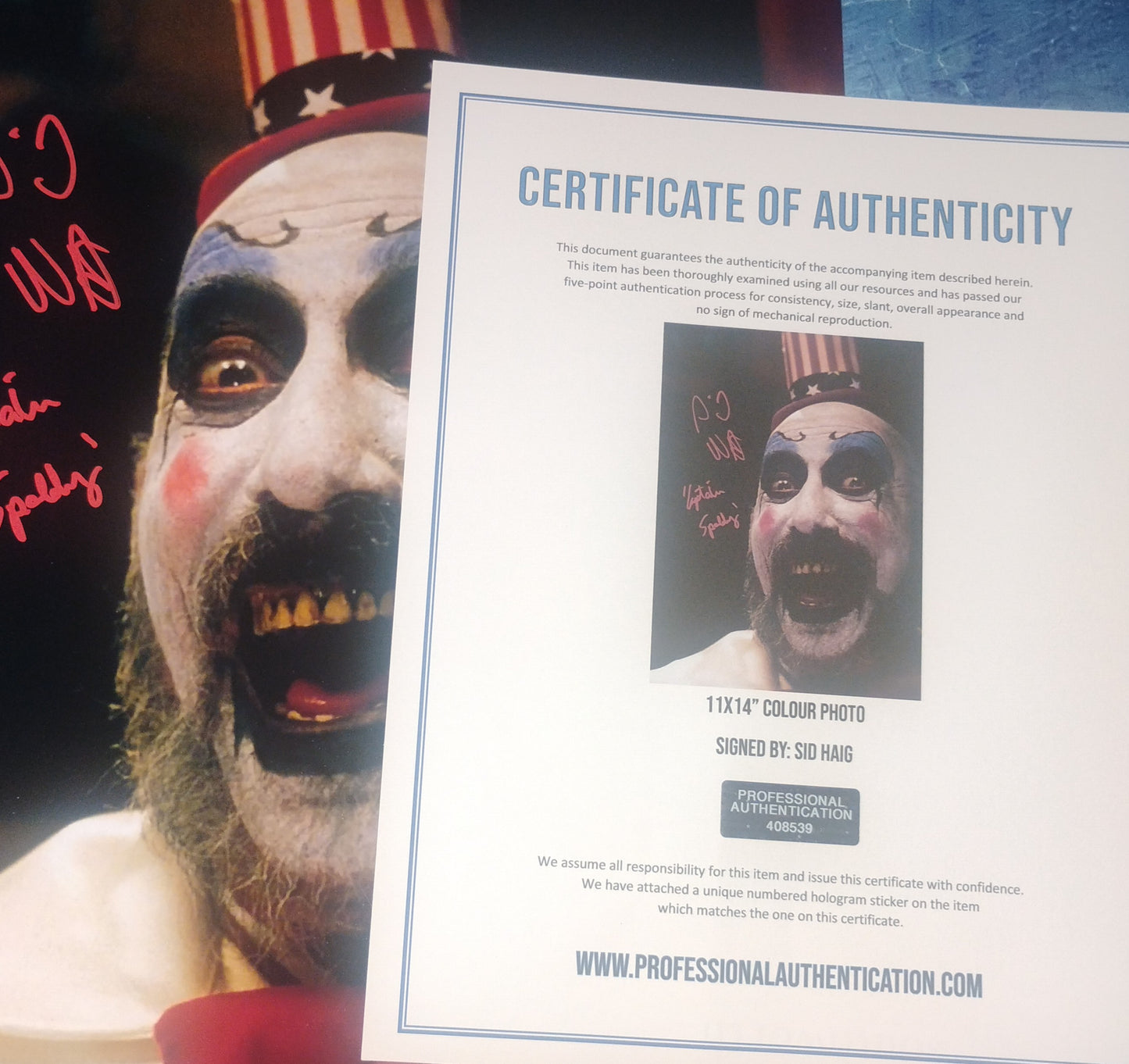 Sid Haig Hand Signed Autograph 11x14 Photo COA House Of 1000 Corpses
