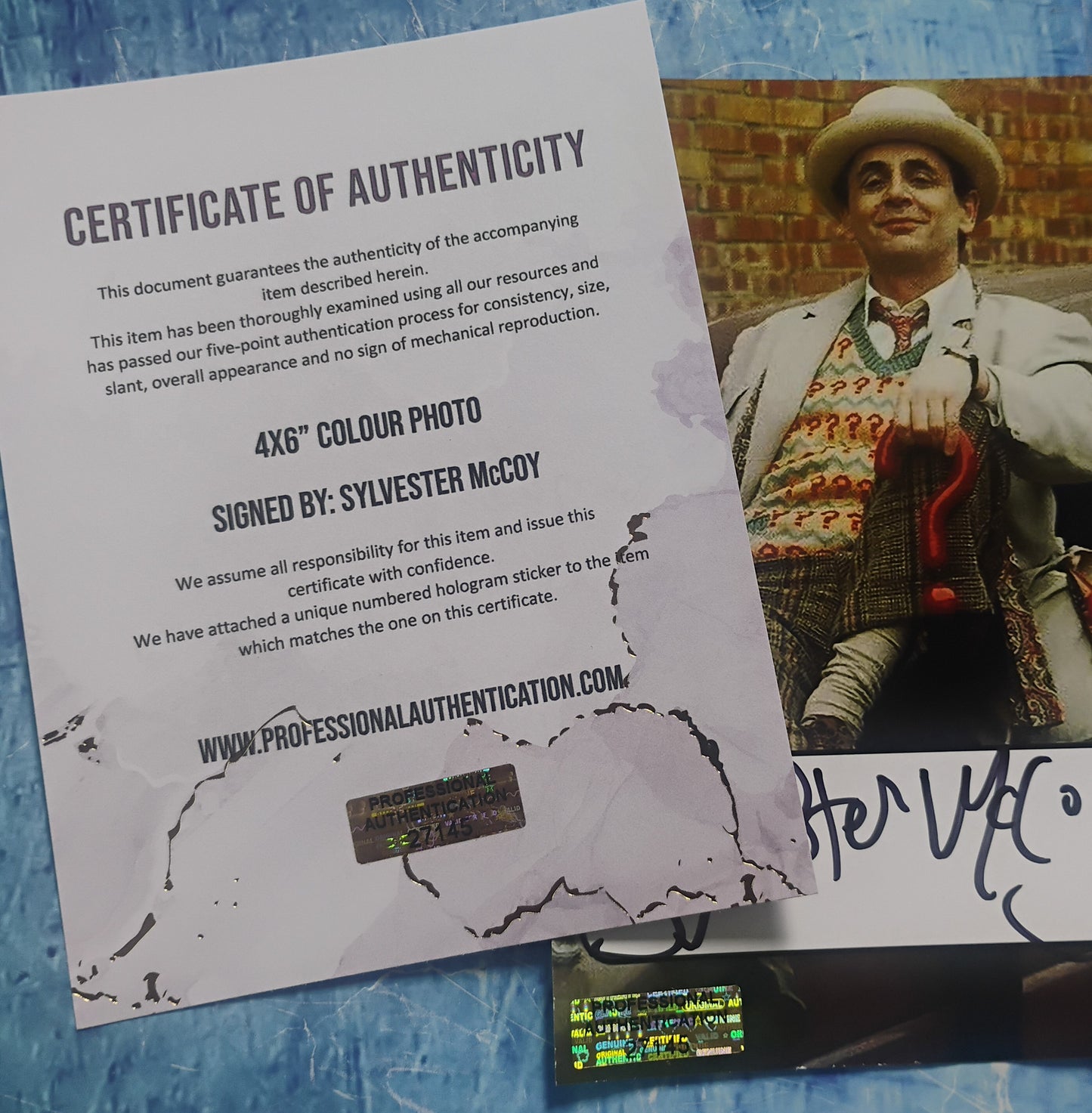 Sylvester McCoy Hand Signed Autograph Photo COA Doctor Who