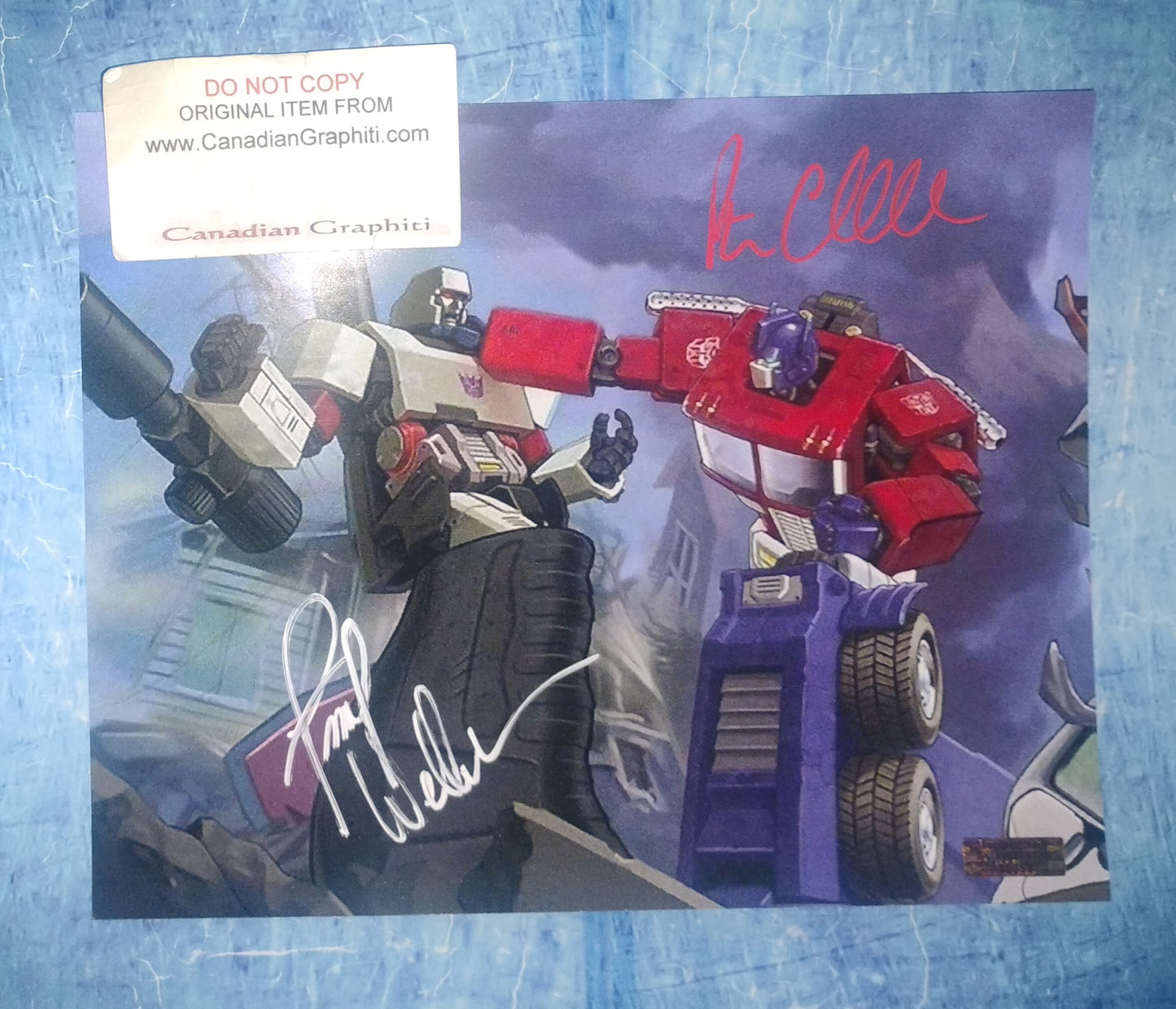 Peter Cullen & Frank Welker Hand Signed Autograph 8x10 Photo COA Transformers