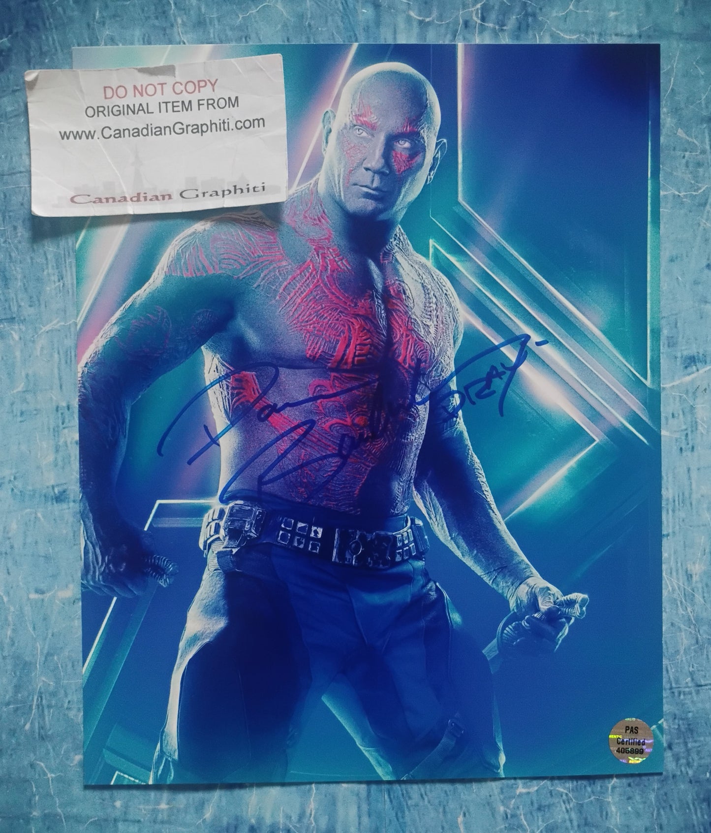 Dave Bautista Hand Signed Autograph 8x10 Photo COA Guardians Of The Galaxy