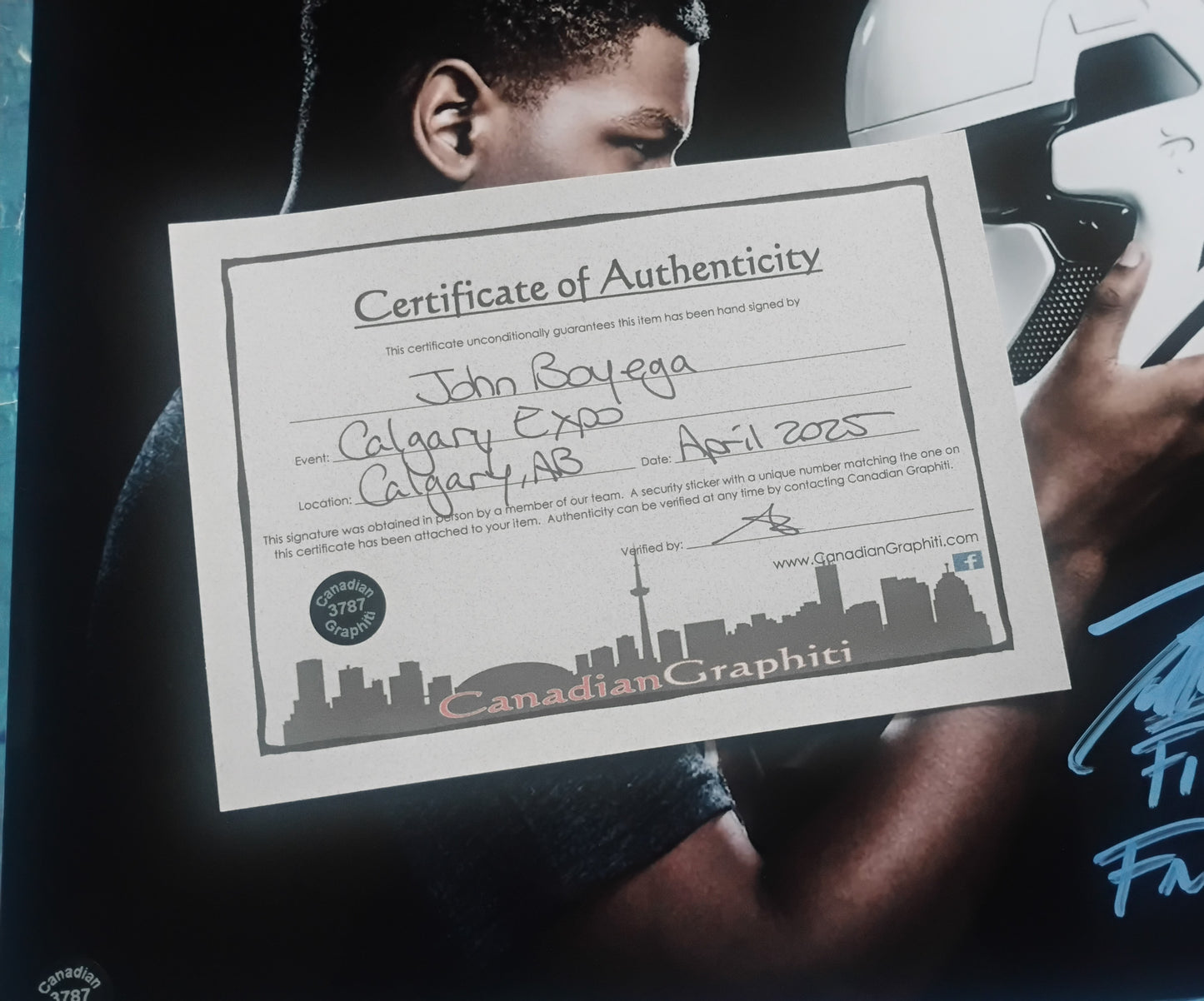John Boyega Hand Signed Autograph 11x14 Photo COA Star Wars