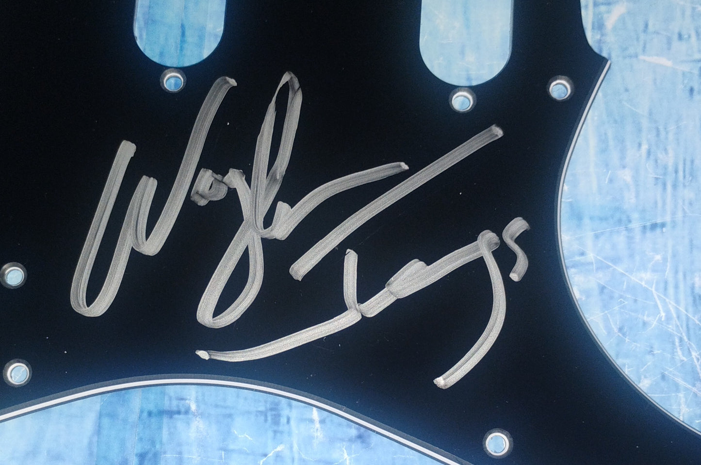 Waylon Jennings Hand Signed Autograph Guitar Pick Guard COA