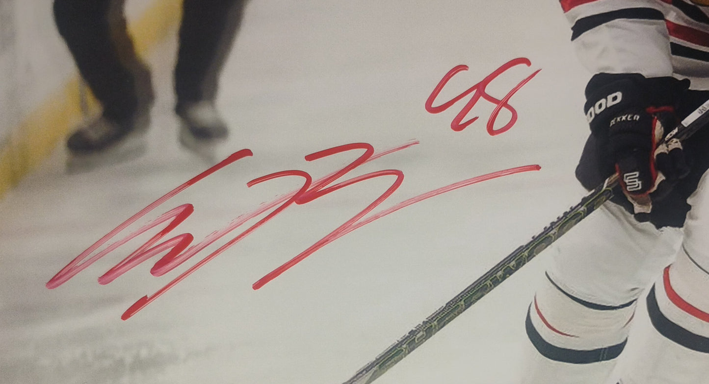 Connor Bedard Hand Signed Autograph 8x10 Photo COA Chicago Blackhawks