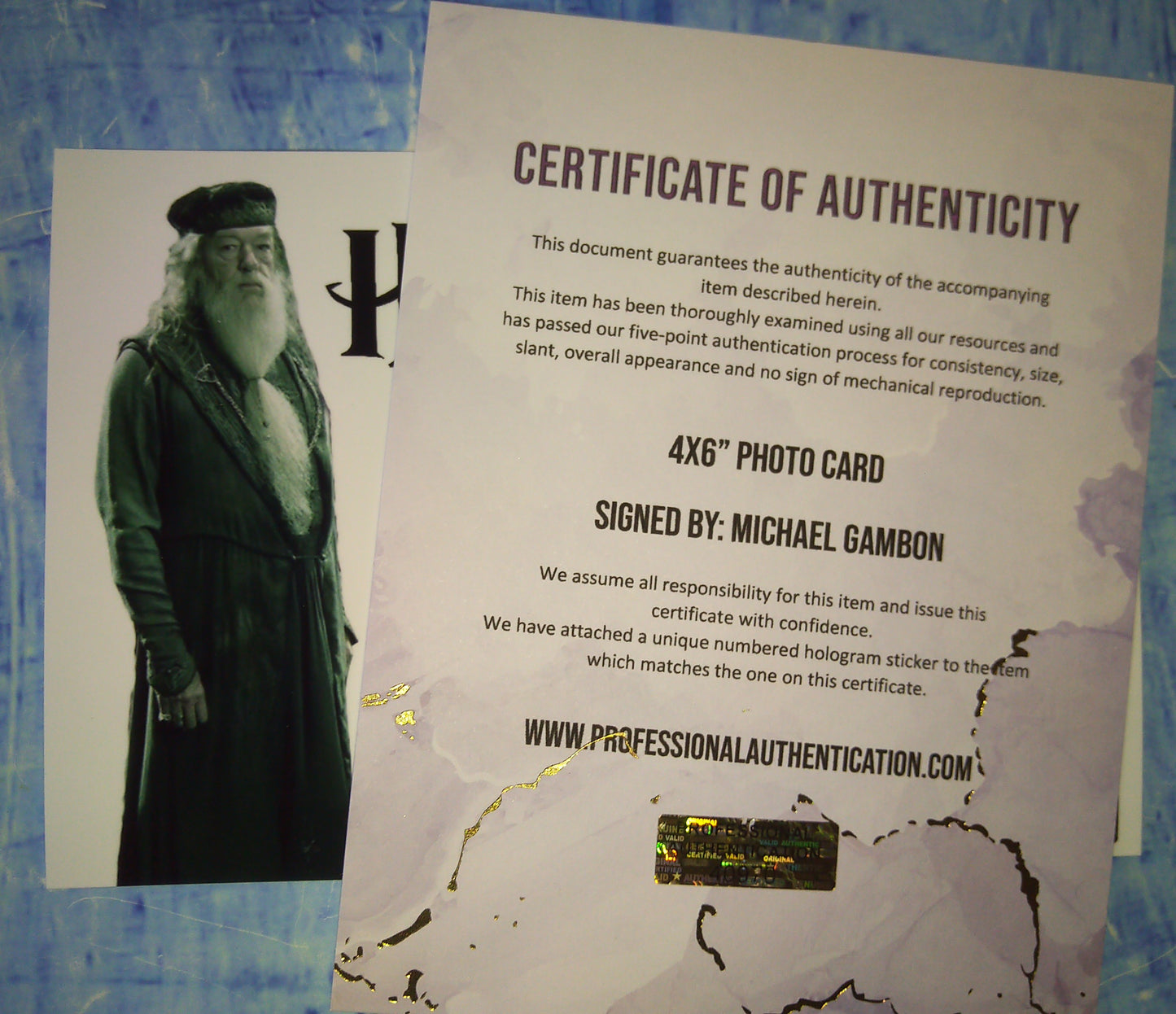 Michael Gambon Hand Signed Autograph Photo COA Harry Potter