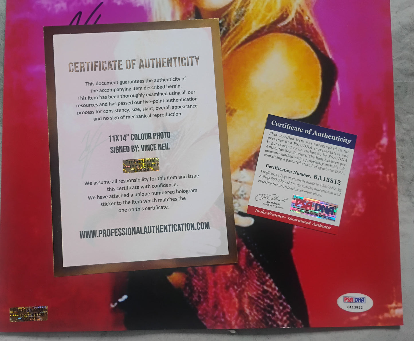Vince Neil Hand Signed Autograph 11x14 Photo PSA COA Motley Crue