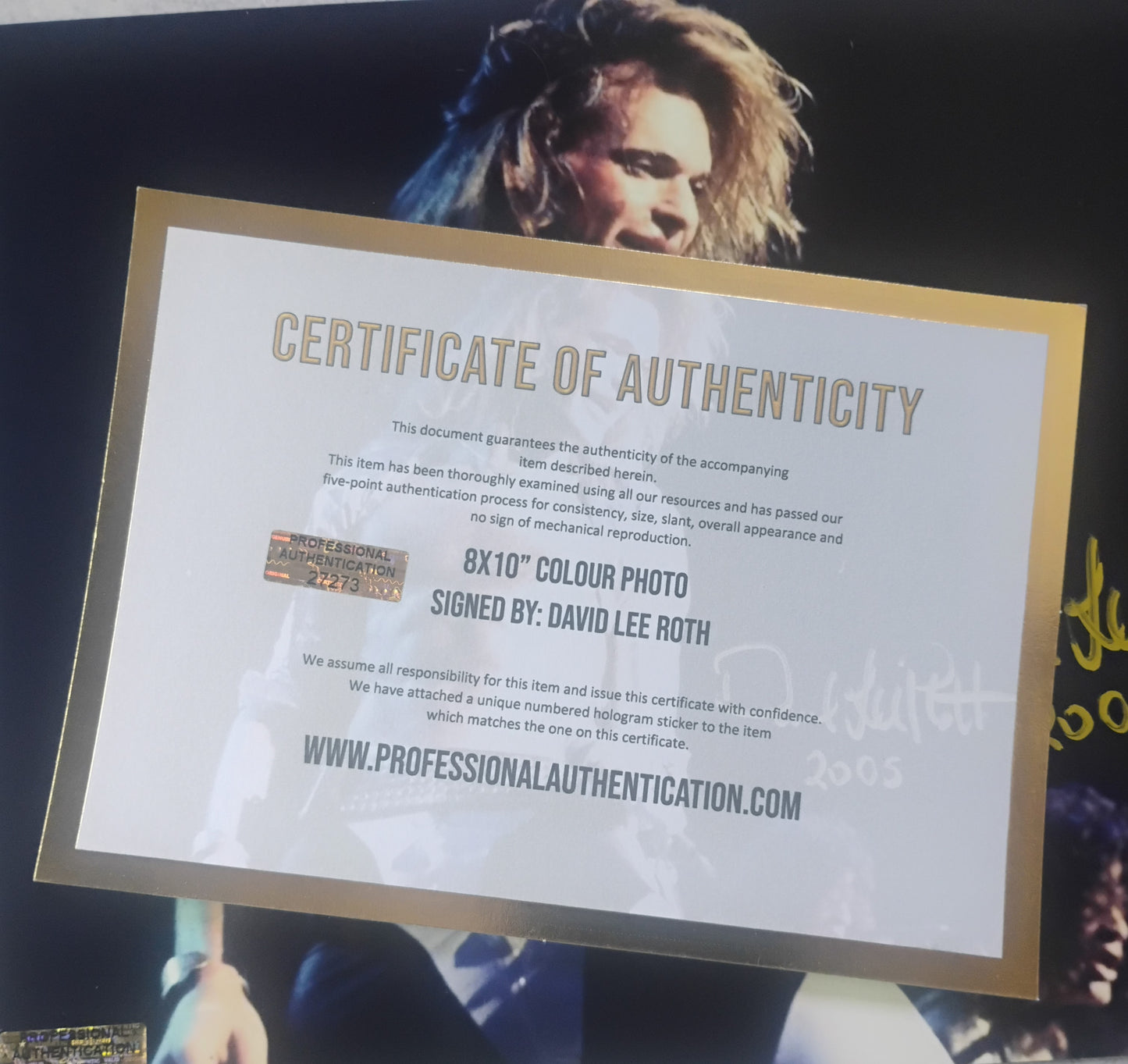 David Lee Roth Hand Signed Autograph 8x10 Photo COA Van Halen