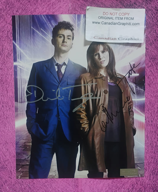 David Tennant & Catherine Tate Hand Signed Autograph 8x10 Photo COA Doctor Who