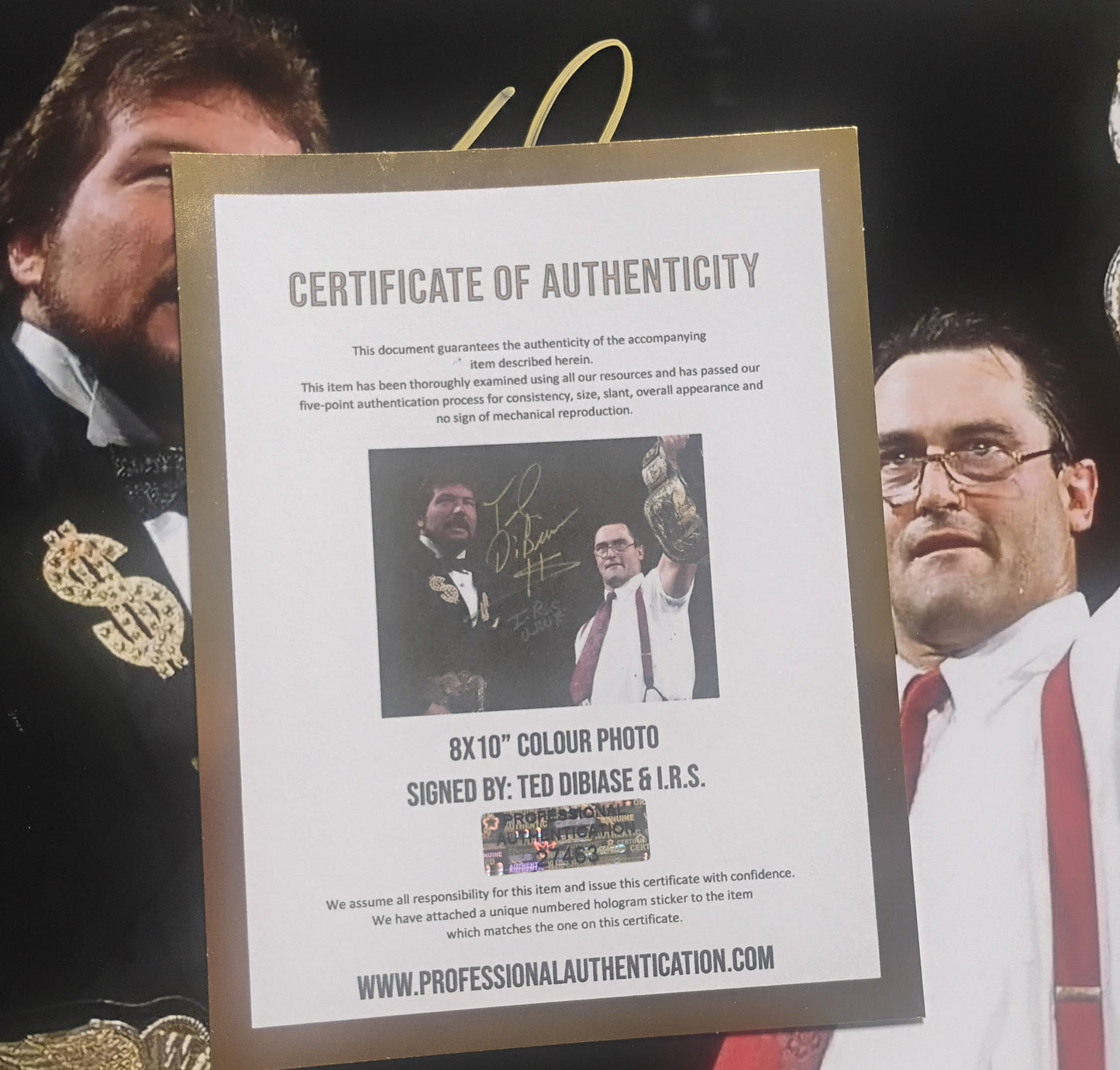 Ted DiBaise & I.R.S. Mike Rotunda Hand Signed Autograph 8x10 Photo COA