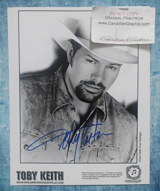 Toby Keith Hand Signed Autograph 8x10 Photo COA