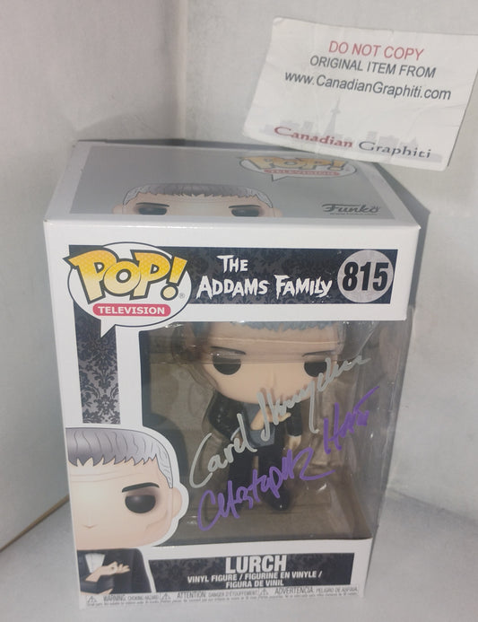 Carel Struycken & Christopher Hart Hand Signed Autograph Addams Family Funko Pop JSA COA
