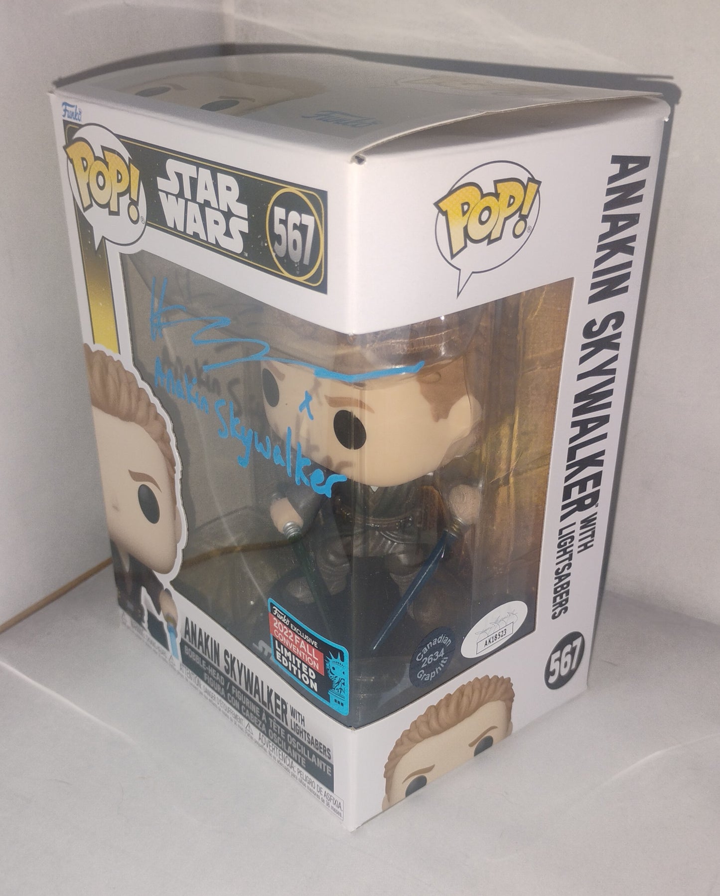 Hayden Christensen Hand Signed Autograph Funko Pop JSA COA Star Wars Anakin Skywalker