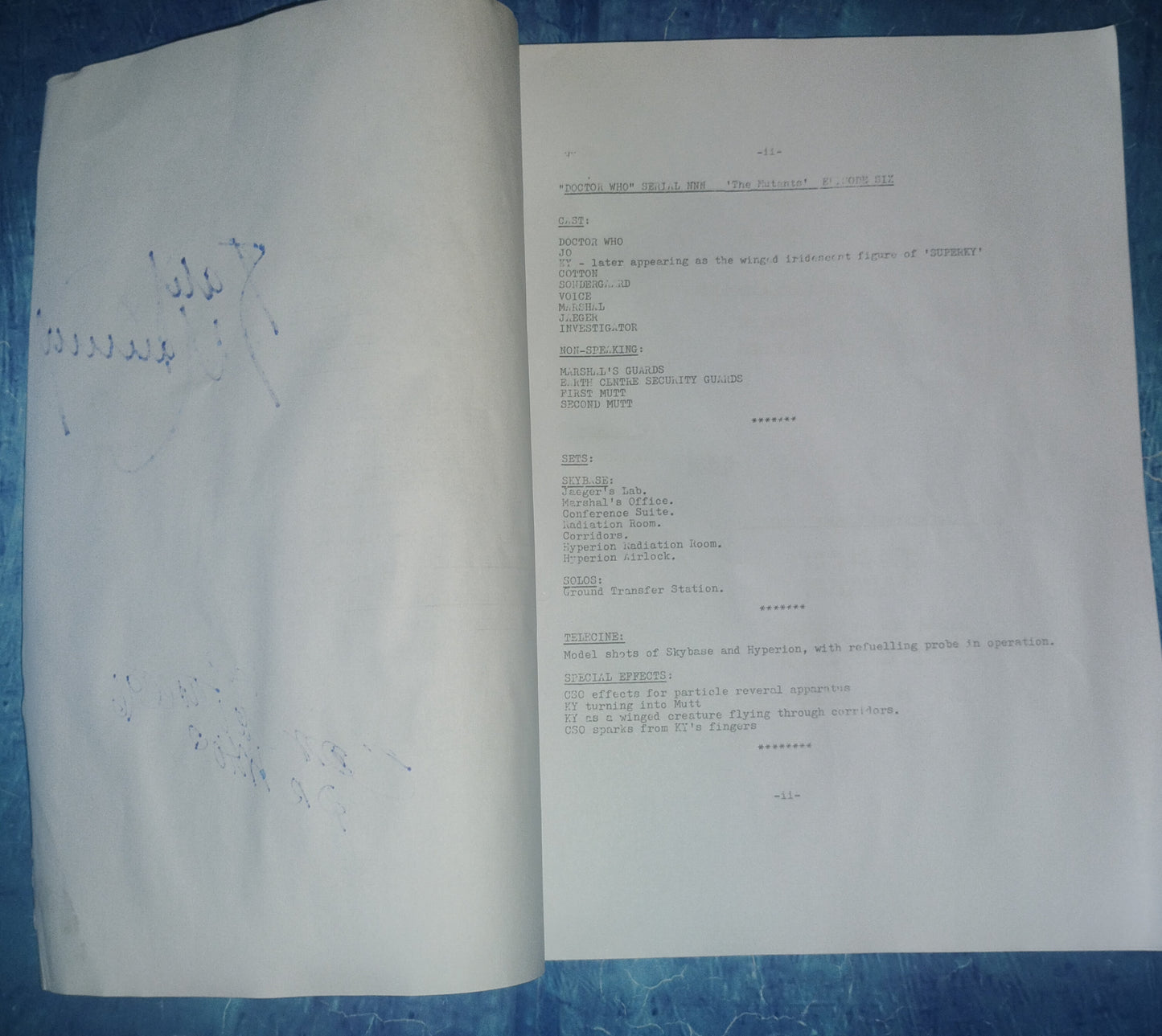 Jon Pertwee & Katy Manning Hand Signed Autograph Doctor Who Script COA