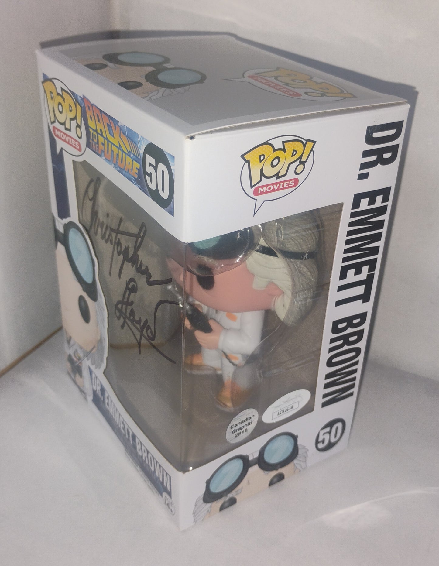 Christopher Lloyd Hand Signed Autograph Back To The Future Funko Pop JSA COA