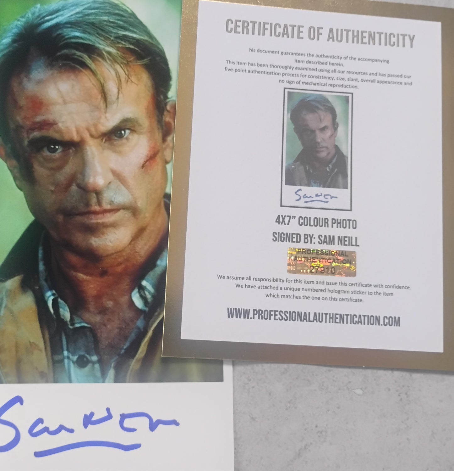 Sam Neill Hand Signed Autograph Photo COA Jurassic Park