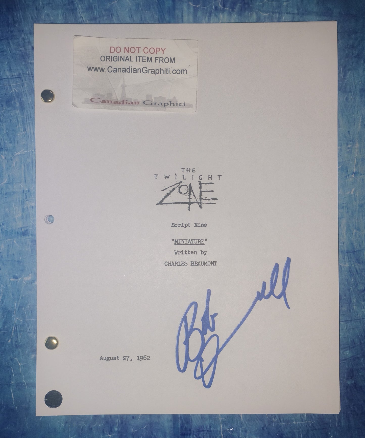 Robert Duvall Hand Signed Autograph Twilight Zone Script COA