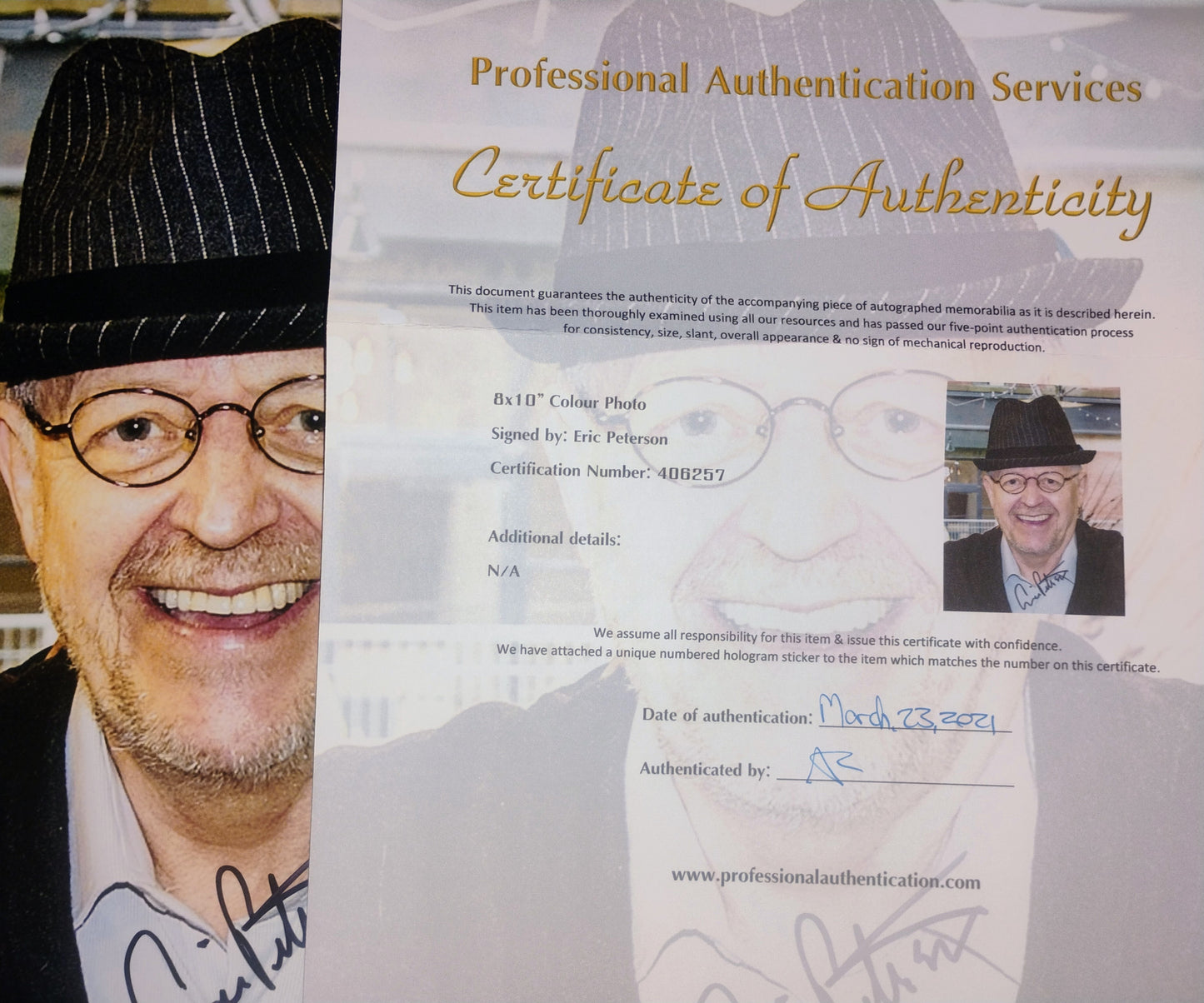 Eric Peterson Hand Signed Autograph 8x10 Photo COA Corner Gas