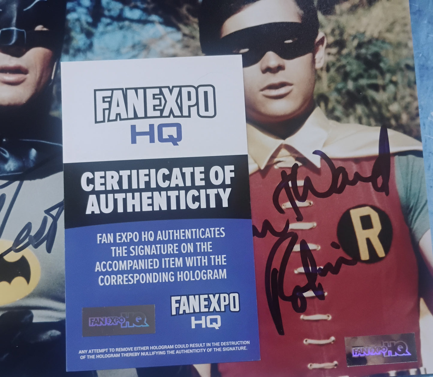 Adam West & Burt Ward Hand Signed Autograph 8x10 Photo COA Batman