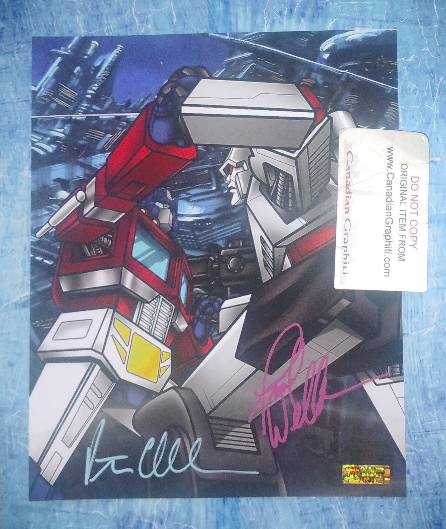 Peter Cullen & Frank Welker Hand Signed Autograph 8x10 Photo COA Transformers