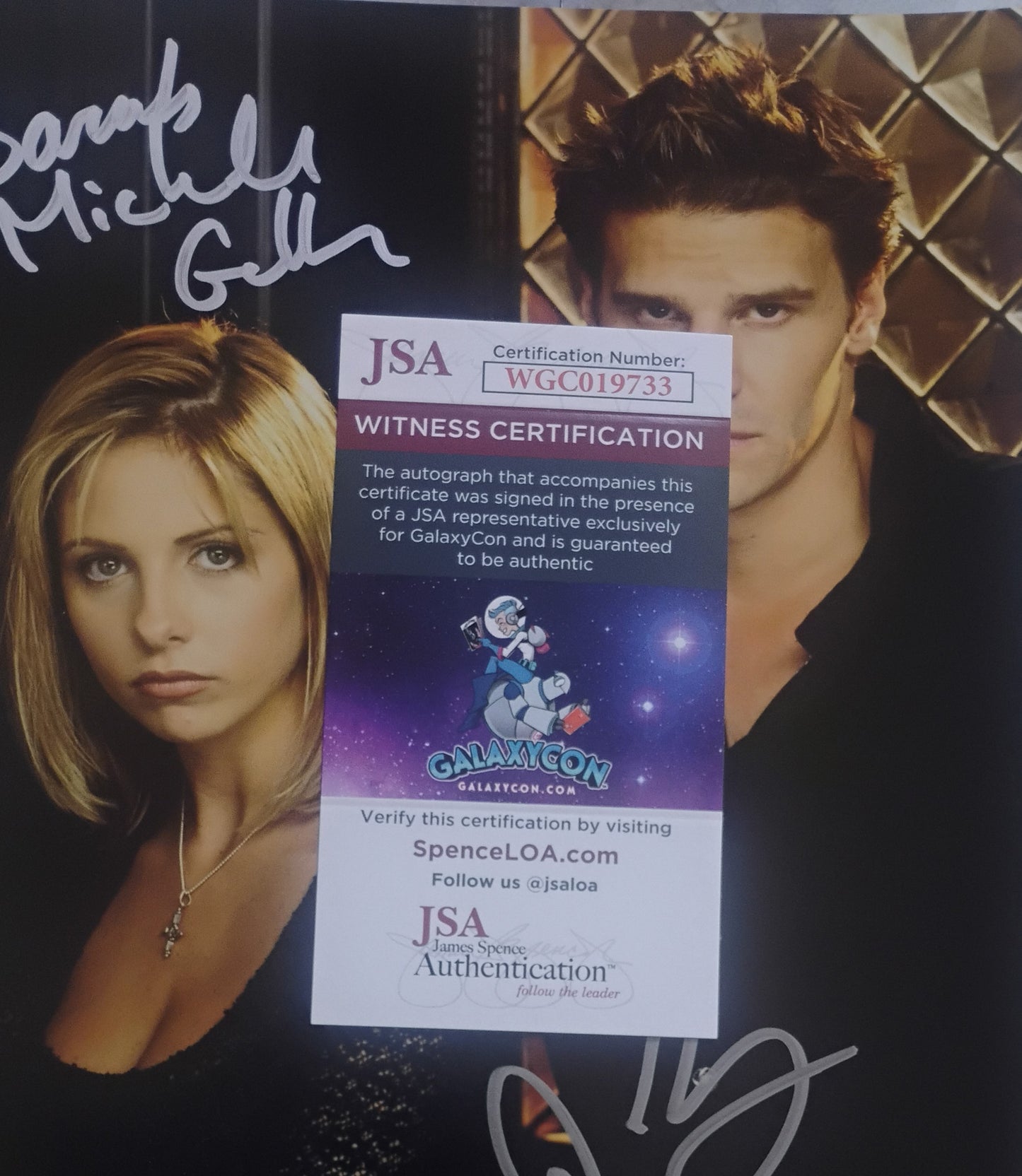 Sarah Michelle Gellar & David Boreanaz Hand Signed Autograph 8x10 Photo JSA COA