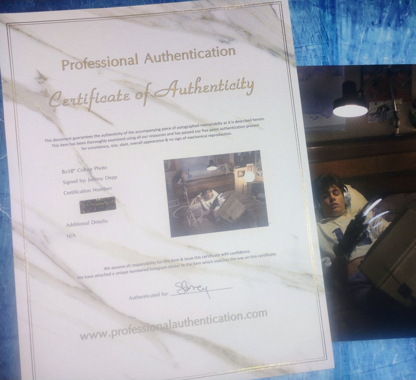 Johnny Depp Hand Signed Autograph 8x10 Photo COA Nightmare On Elm Street