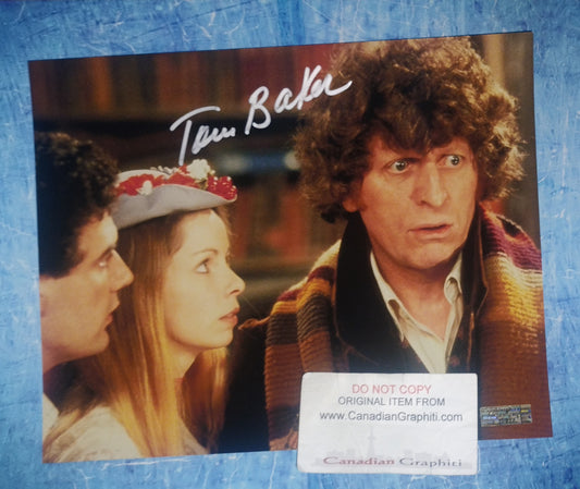 Tom Baker Hand Signed Autograph 8x10 Photo COA Doctor Who