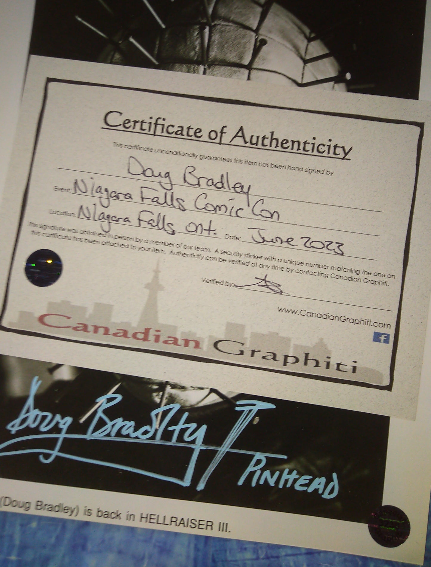 Doug Bradley Hand Signed Autograph 8x10 Photo COA Hellraiser