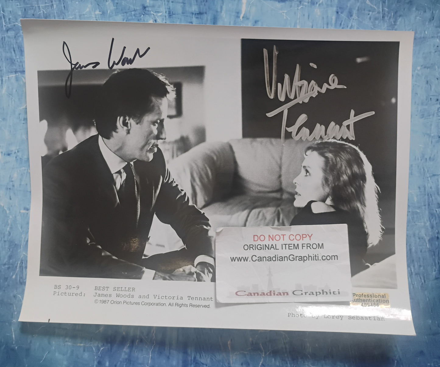 James Woods & Victoria Tenannt Hand Signed Autograph 8x10 Photo COA