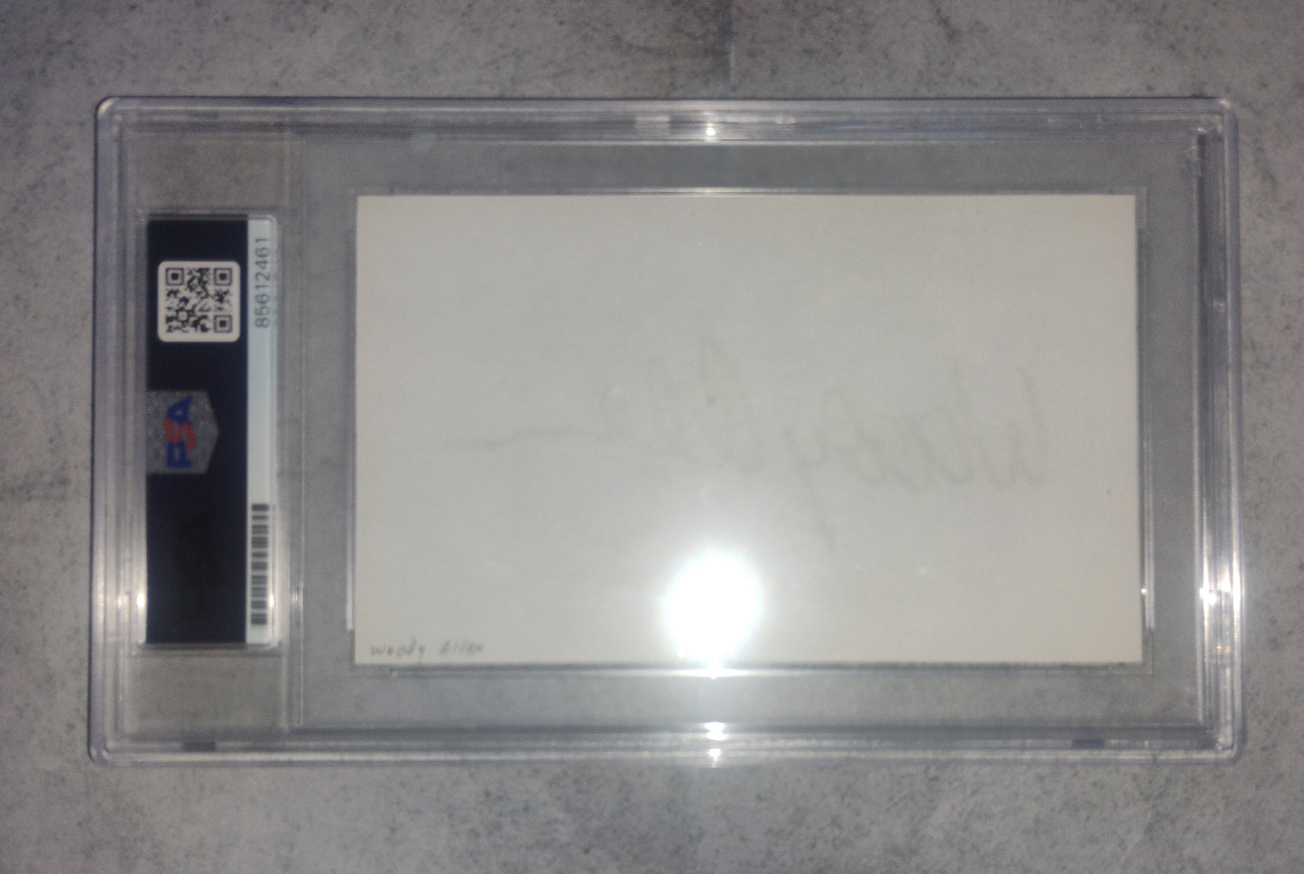 Woody Allen Hand Signed Autograph Index Card PSA COA