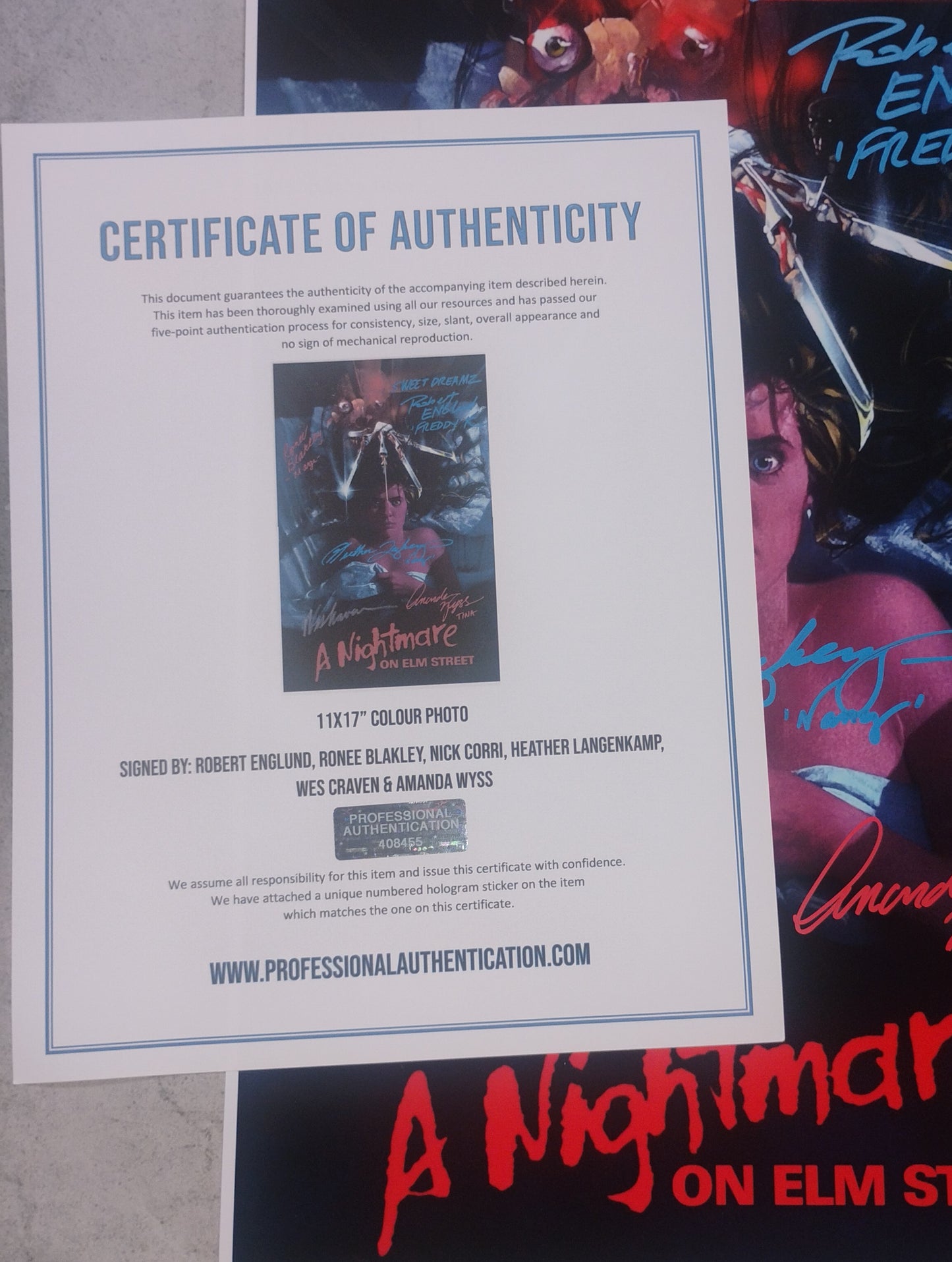 A Nightmare On Elm Street 6x Cast Hand Signed Autograph Poster COA
