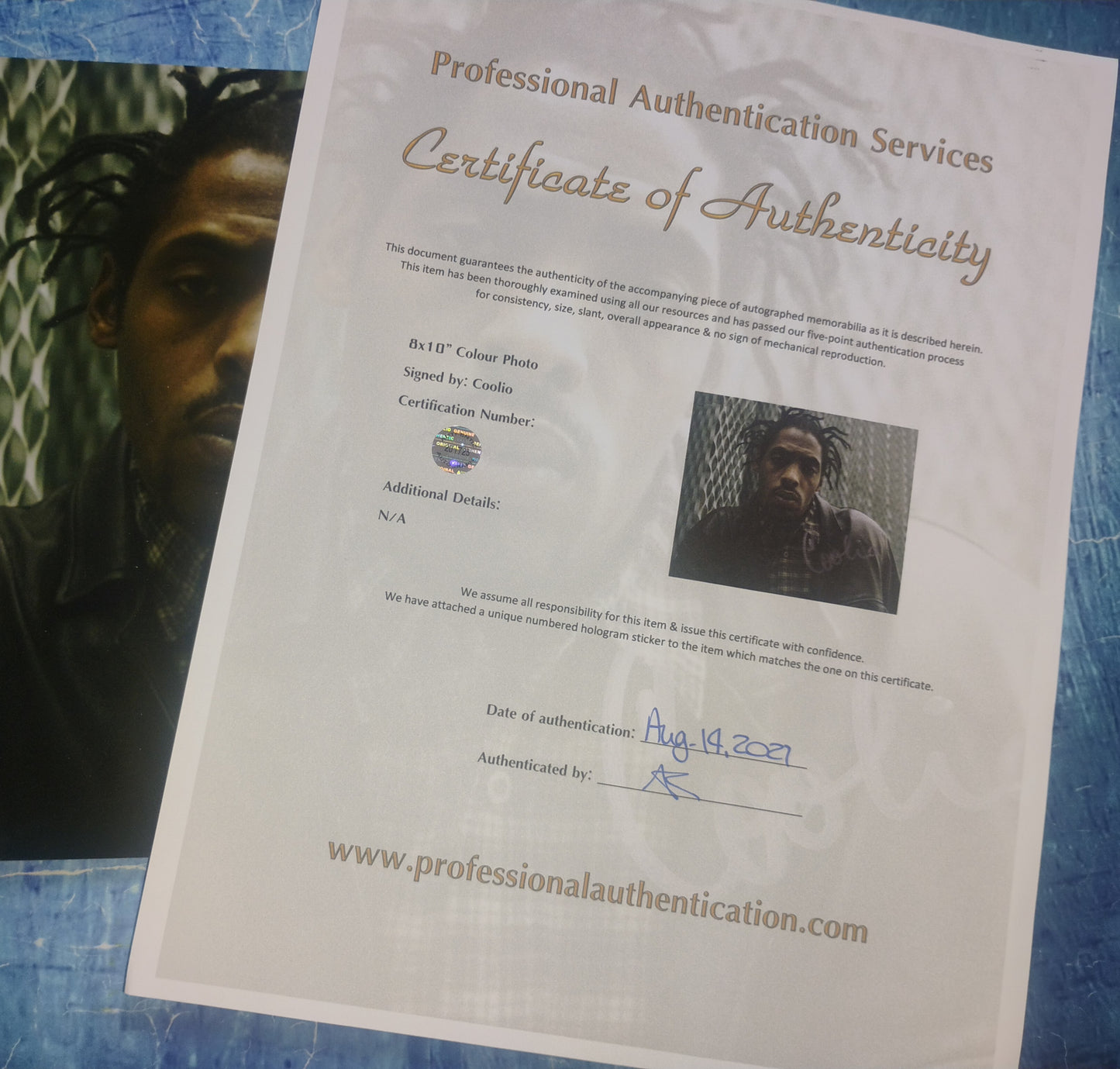 Coolio Hand Signed Autograph 8x10 Photo COA