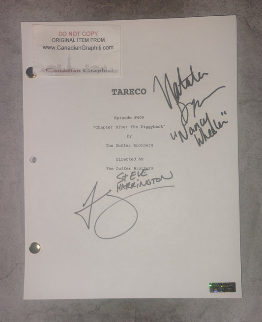 Joe Keery & Natalia Dyer Hand Signed Autograph Stranger Things Script COA