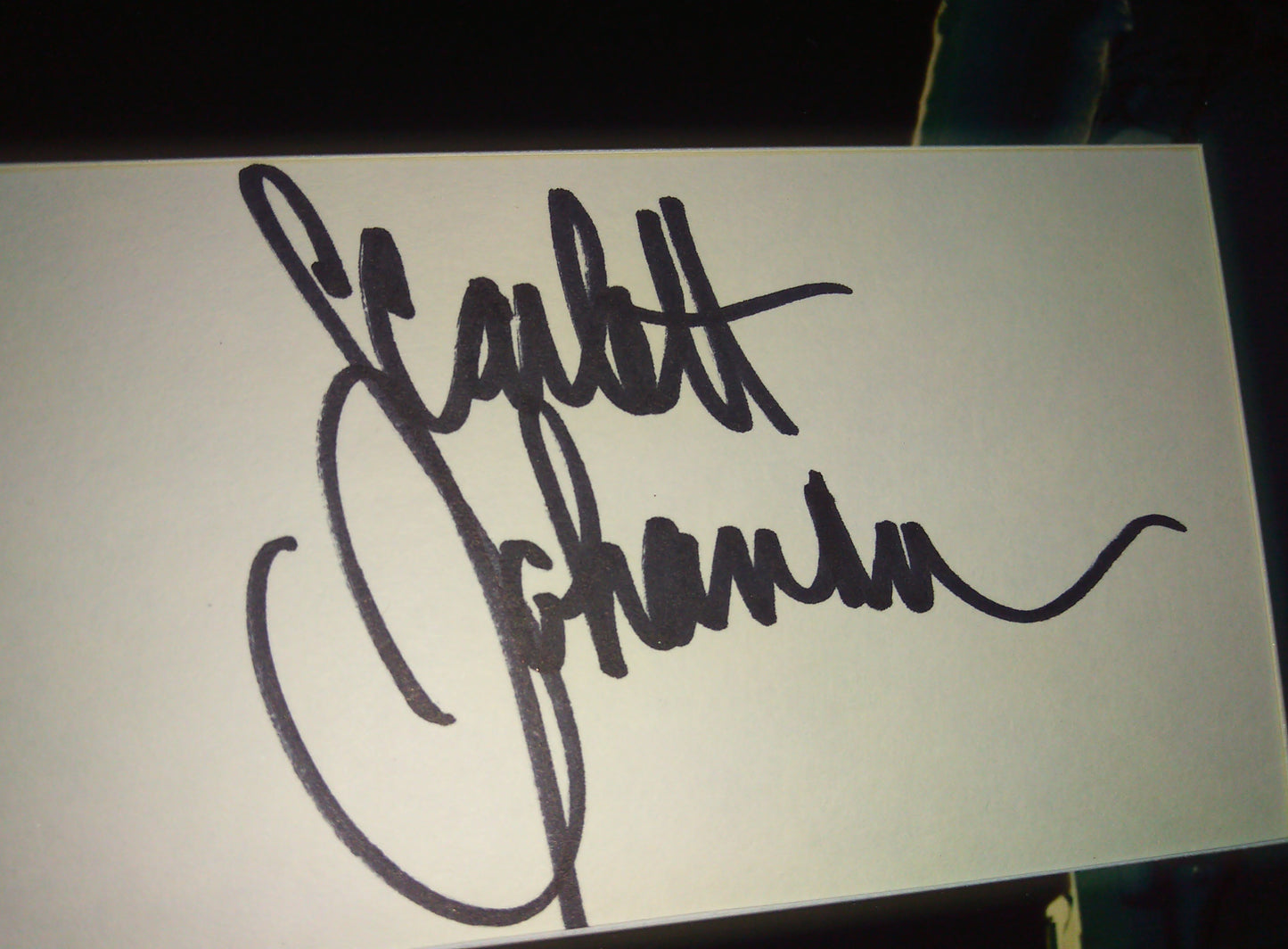 Scarlett Johansson Hand Signed Autograph Index Card Photo COA Framed Display