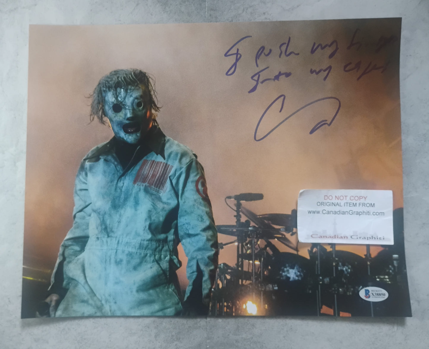 Corey Taylor Hand Signed Autograph With Lyrics 11x14 Photo BAS COA Skipknot